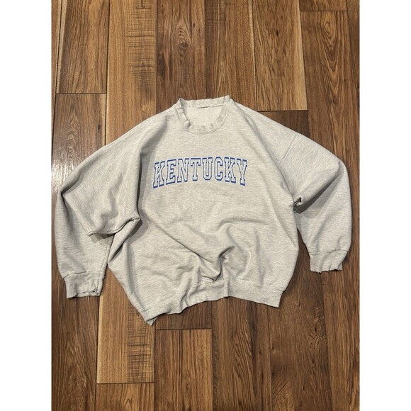 VTG 70s 80s University of Kentucky Wildcats Thrashed Crewneck Sweatshirt Sz M - Picture 1 of 8